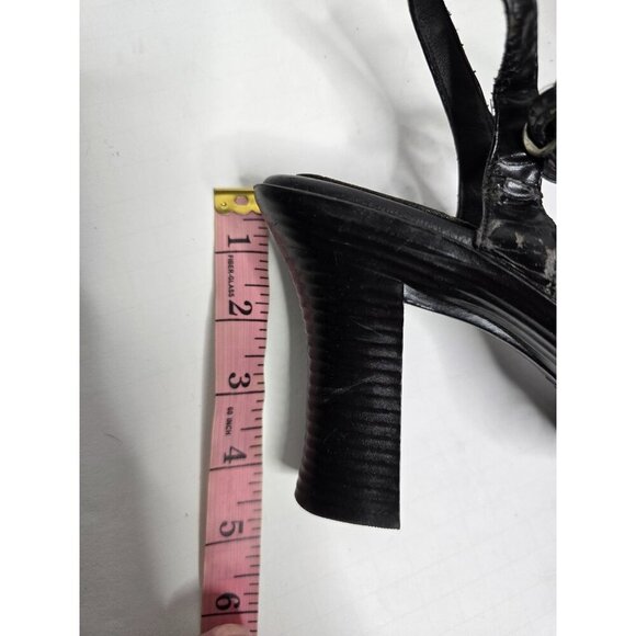 Vintage 90s L.e.i. Black Chunky Platform High Heels size 10 - Picture 12 of 13